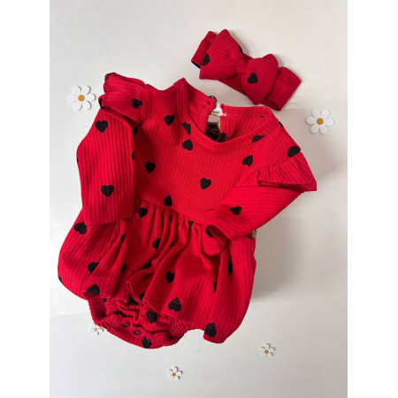 Бавовняний бодік для дівчинки «Heart Baby Red»