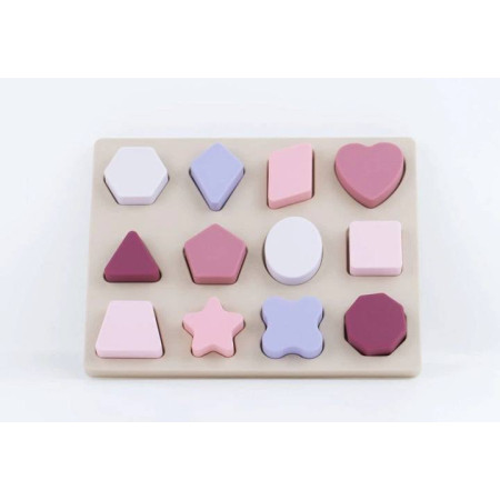 Силіконовий сортер для малюків «Pink Shapes» рожевий