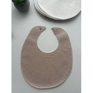 Нагрудник мусліновий непромокаючий "Beige Basic" | 0–1 рік