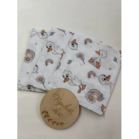 Пелюшка бавовняна «Гусочки» 100х80 см