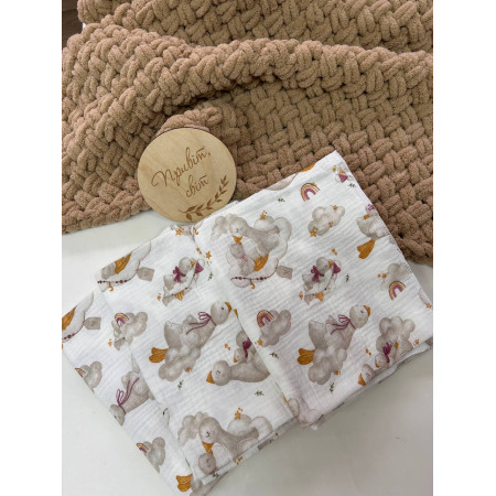 Пелюшка муслінова «Гусочки» 100х70 см