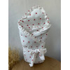 Мусліновий плед-конверт "Heart Milk Cozy" з утеплювачем | 80×80 см