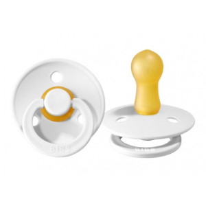 Пустушка BIBS Colour Latex (кругла) White — розмір 2 (6–18 міс)