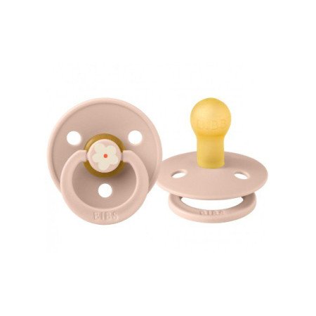 Пустушка BIBS Colour Latex Round (кругла) Jasmine Blush - розмір 1 (0-6 міс)
