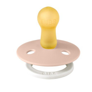Пустушка BIBS Colour Latex Round (кругла) Blush GLOW (світиться в темряві) - розмір 1 (0-6 міс)