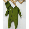 Ромпер з тринитки з начісом для новонародженого «Soft Green Cozy»