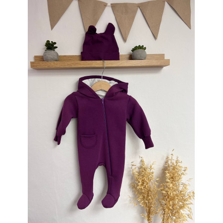 Ромпер з тринитки з начісом для новонародженого «Marsala Cozy Baby»