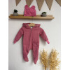 Ромпер з тринитки з начісом для новонародженого «Pink Cozy Baby»