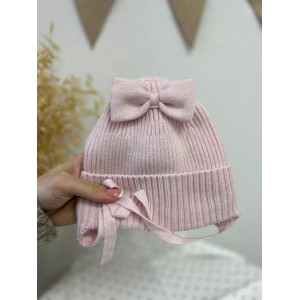 Шапка Лялечка світло-рожева з флісовою підкладкою