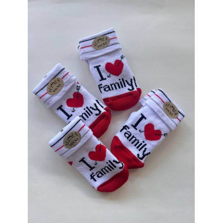 Шкарпетки махрові «I love family» 6–12 міс