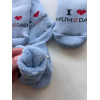 Шкарпетки махрові «I love» блакитні 0–6 міс